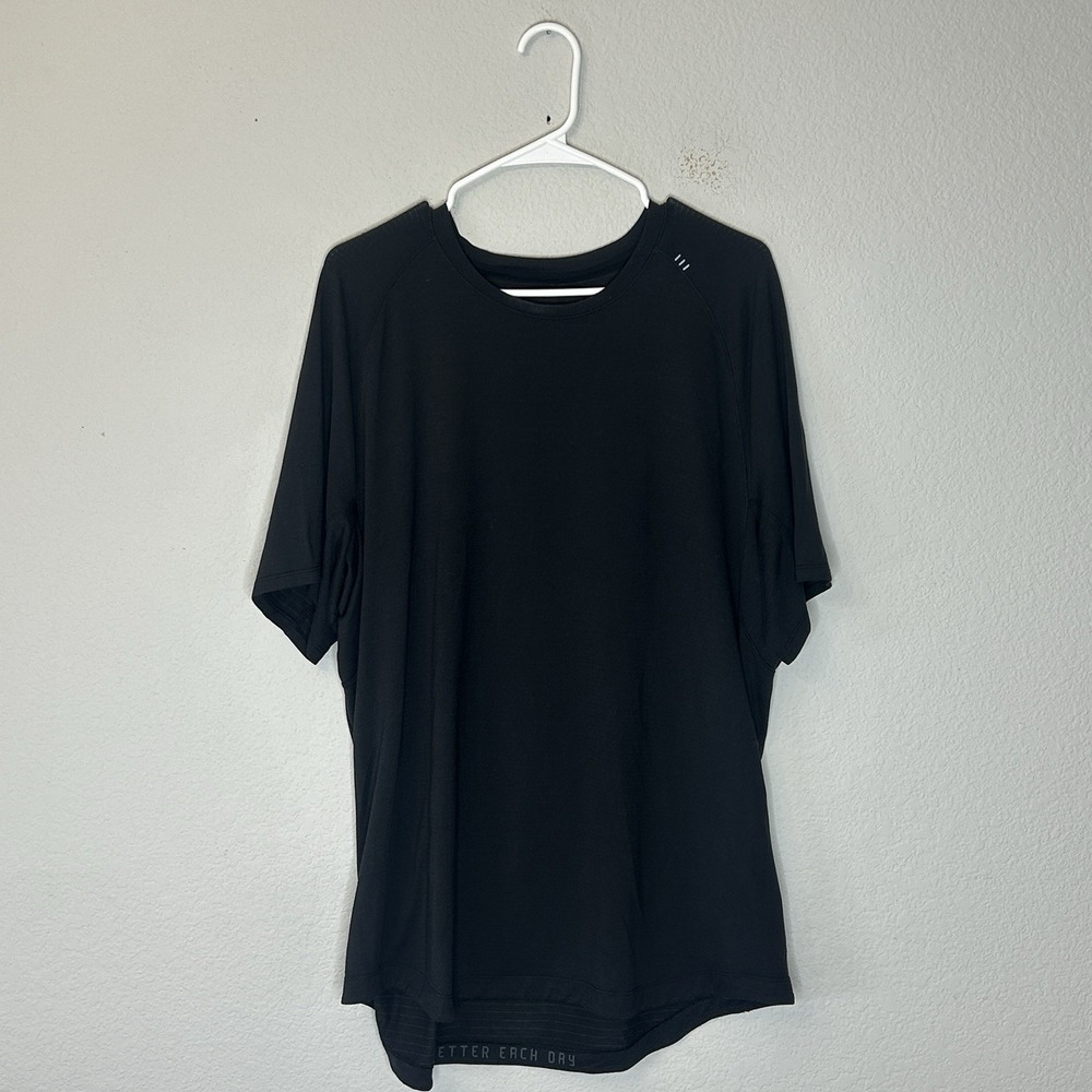 Lululemon Better Each Day Black Athletic Crew Neck T Shirt Men's Size XL
